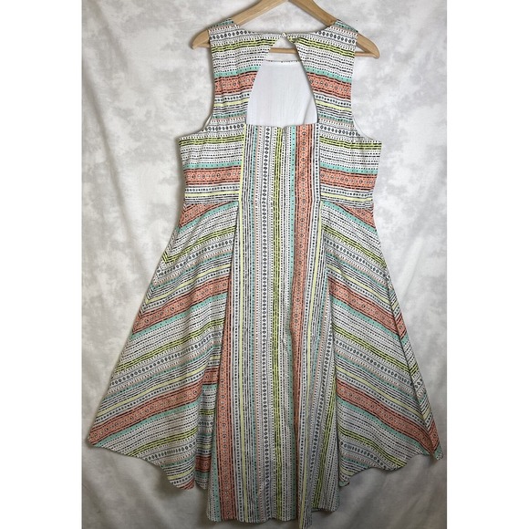 Torrid Insider Collection Womens Size 16 Border Print V Hem Dress Geometric - Picture 4 of 8